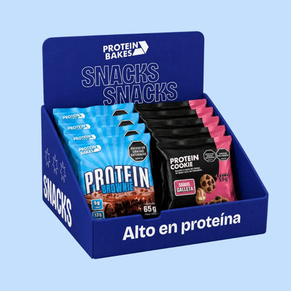 Combo x4 brownies y x4 galletas con proteína, bajas en azúcar, bajas en calorías, altas en proteína