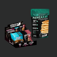 Cargar imagen en el visor de la galería, Caja x10 Protein Snacks + Protein Pancake Mix