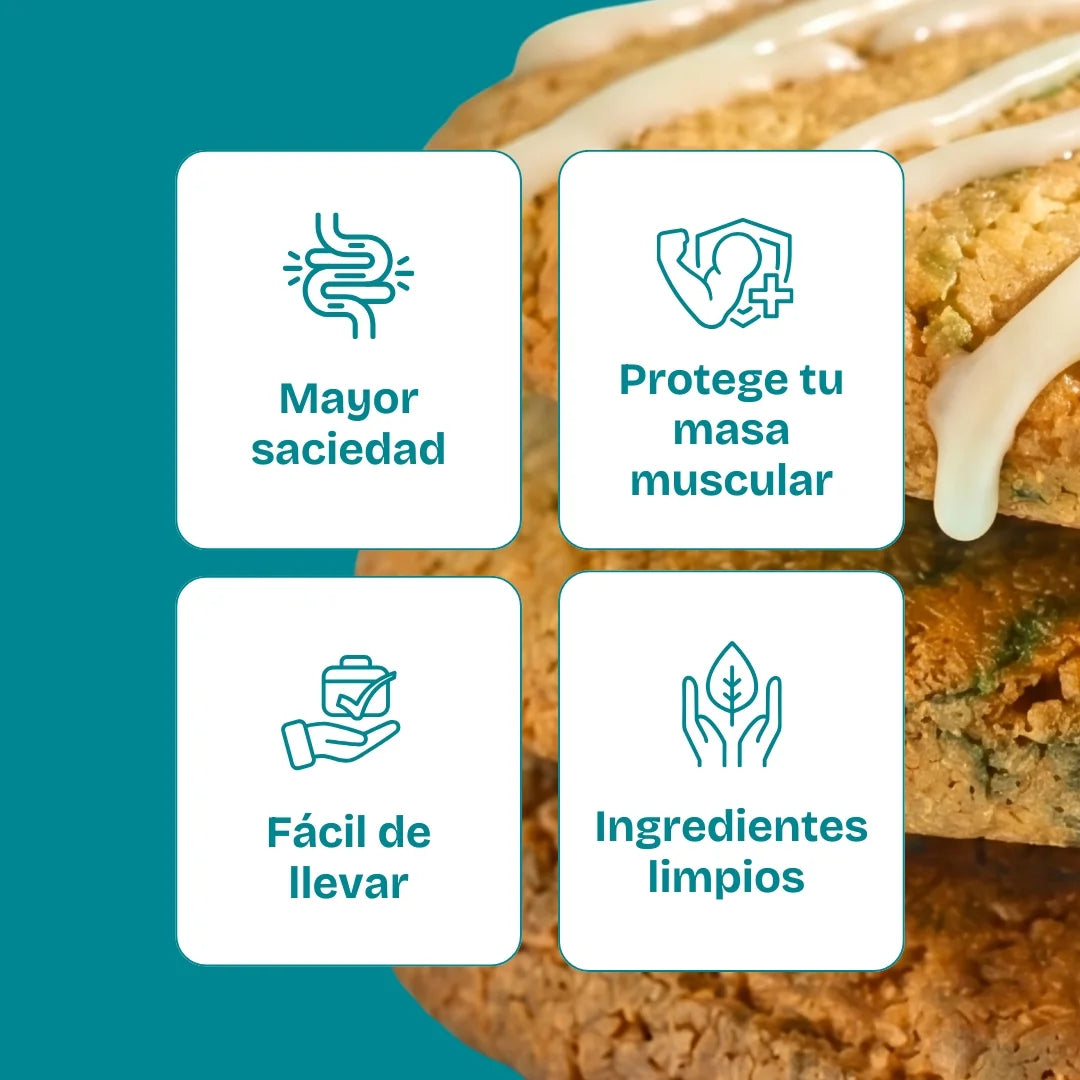 Beneficios de galletas con proteína, sin azúcar, bajas en calorías, con sabor a pie de limón