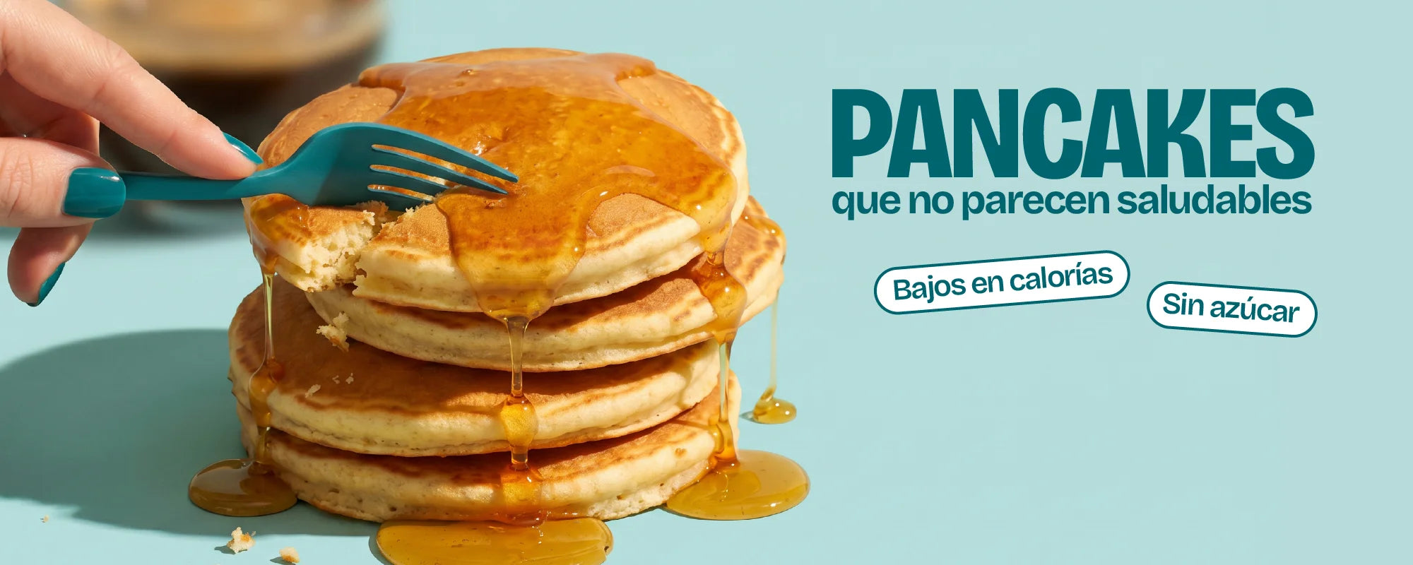 Pancakes sin azúcar altos en proteína, esponjosos, bajos en calorías