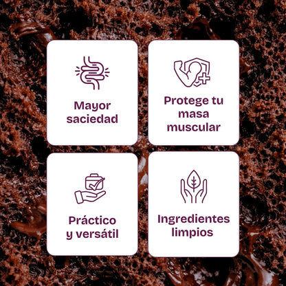 Características de brownie con proteína saludable, sin azúcar, bajos en calorías