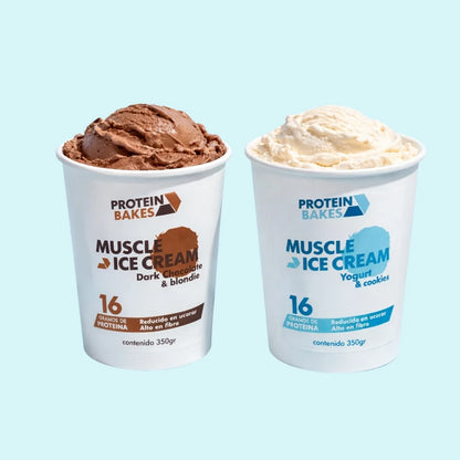 Helados con proteína sin azúcar, bajos en calorías, de sabor chocolate o yogurt y keto blondie. Cremosos y saludables