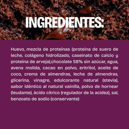 Ingredientes de brownie con proteína saludable, sin azúcar, bajos en calorías