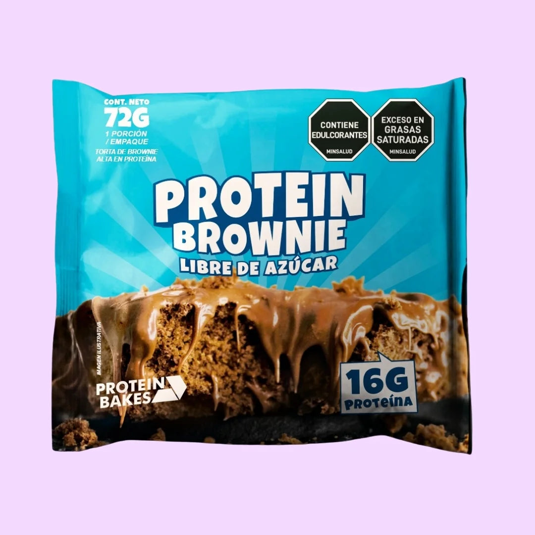 Brownie con proteína saludable, sin azúcar, con colágeno, bajo en calorías